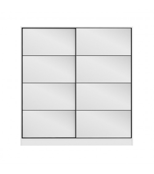 Armoire Coulissante Miroir 2 Portes Blanc 190 x 60 x 180