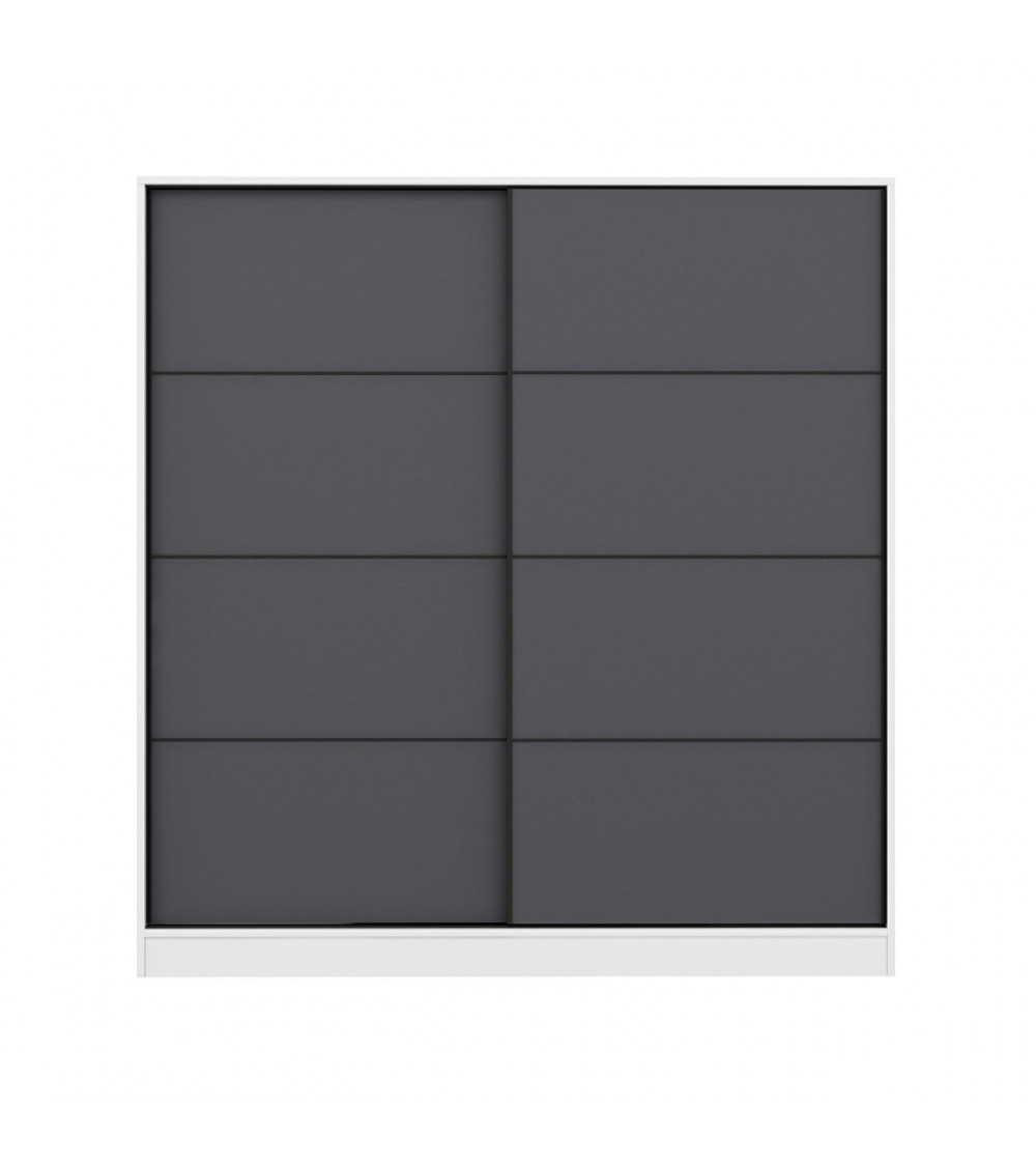 Armario 2 puertas correderas antracita / cristal negro NATUR N07A de Tegar  Mobel