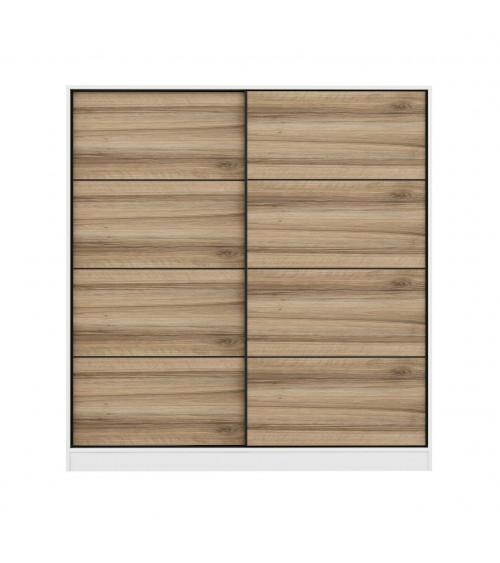 Armoire Coulissante 2 Portes Blanc Dore 190 x 60 x 180