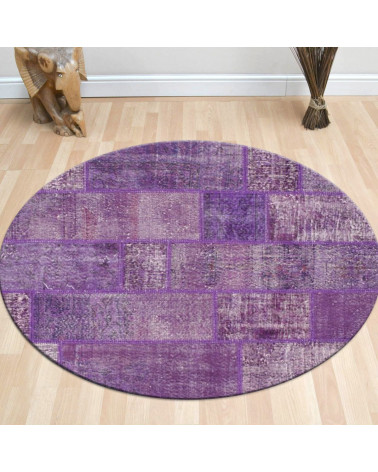 Tapis Patchwork Violet 120 x 120 cm