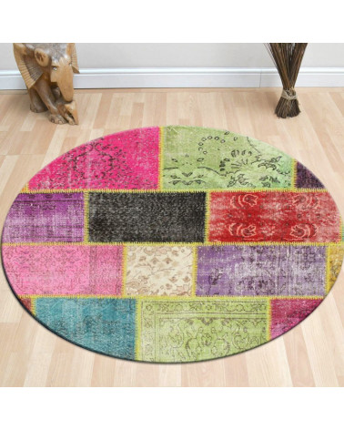 Tapis Patchwork Multi 120 x 120 cm