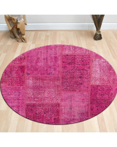 Tapis Patchwork Rose 120 x 120 cm