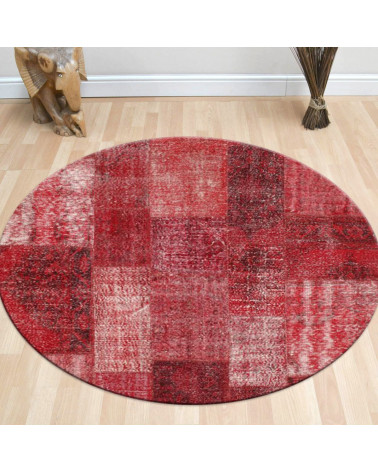 Tapis Patchwork Rouge 120 x 120 cm