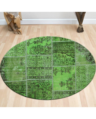 Tapis Patchwork Vert 120 x 120 cm