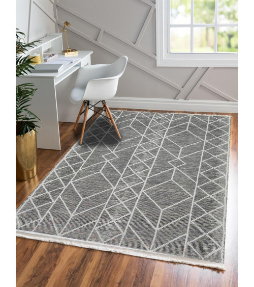 Tapis scandinave - Fjord Farger gris/crème 60x100 cm