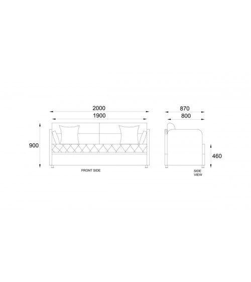 CANAPÉ DAYBED BEIGE 190 x 80 x 46