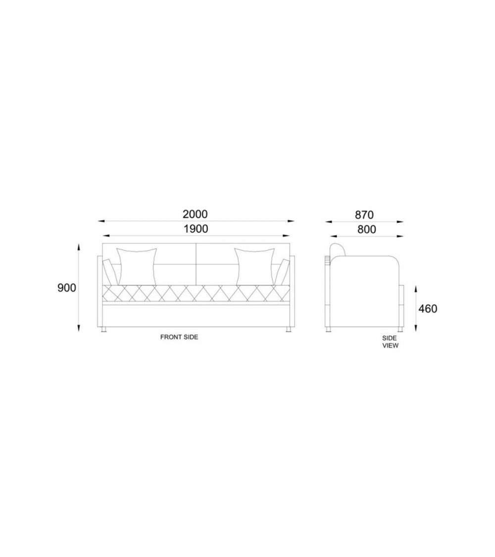 CANAPÉ DAYBED BEIGE 190 x 80 x 46