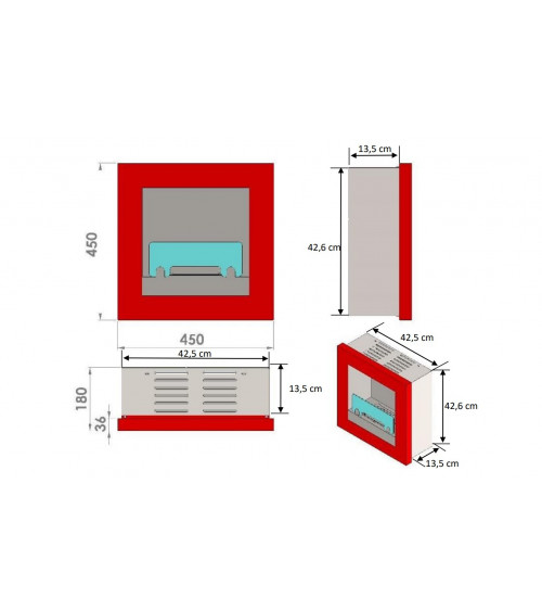 Chéminée bio-éthanol ASOLO 1500 W acier