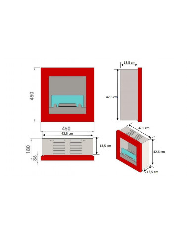 Chéminée bio-éthanol ASOLO 1500 W acier