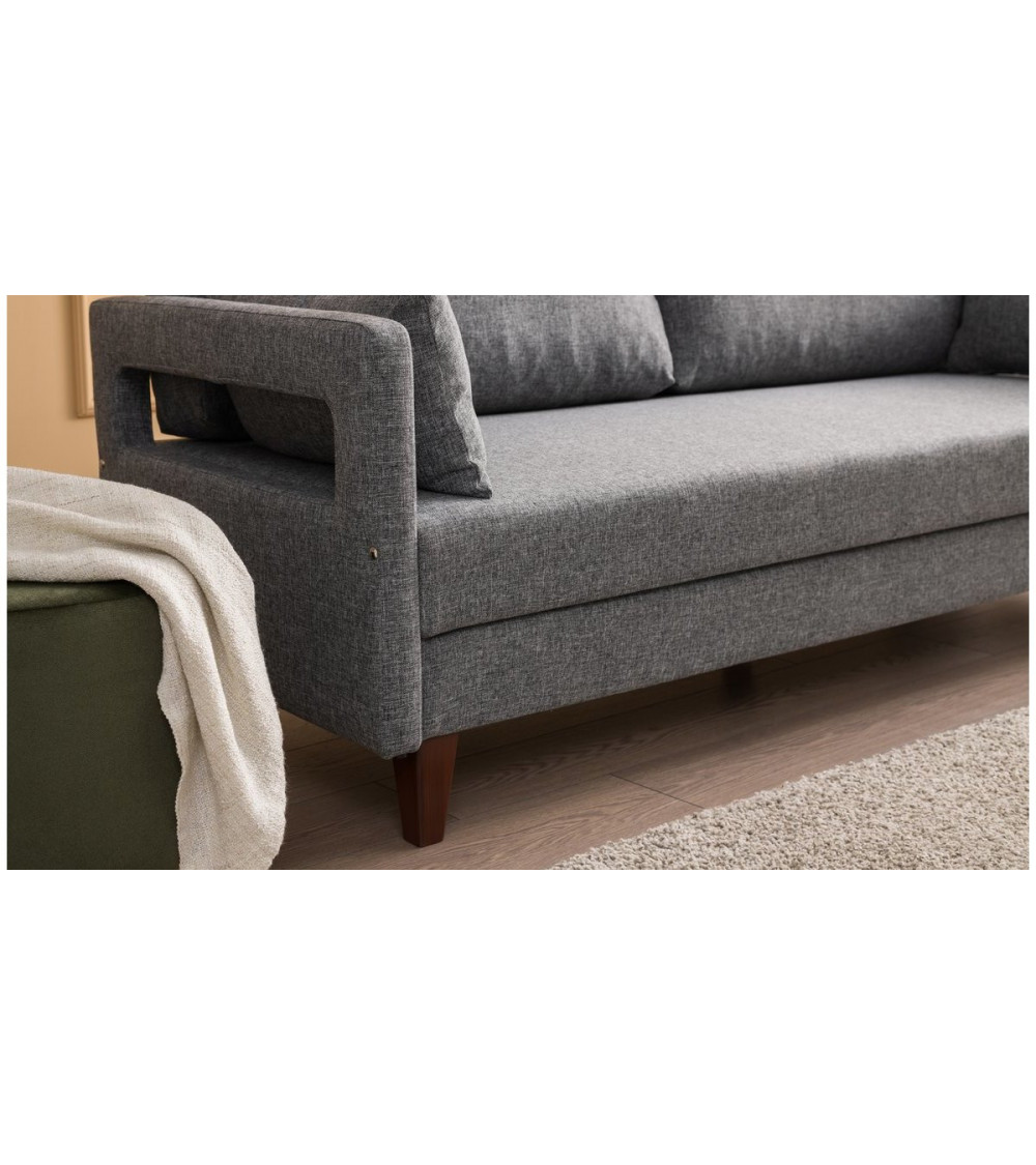CANAPÉ CONFORT GRIS 205 x 80 x 80