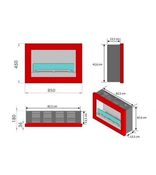 Chéminée bio-éthanol VERONA 3 kw en plusieurs couleurs