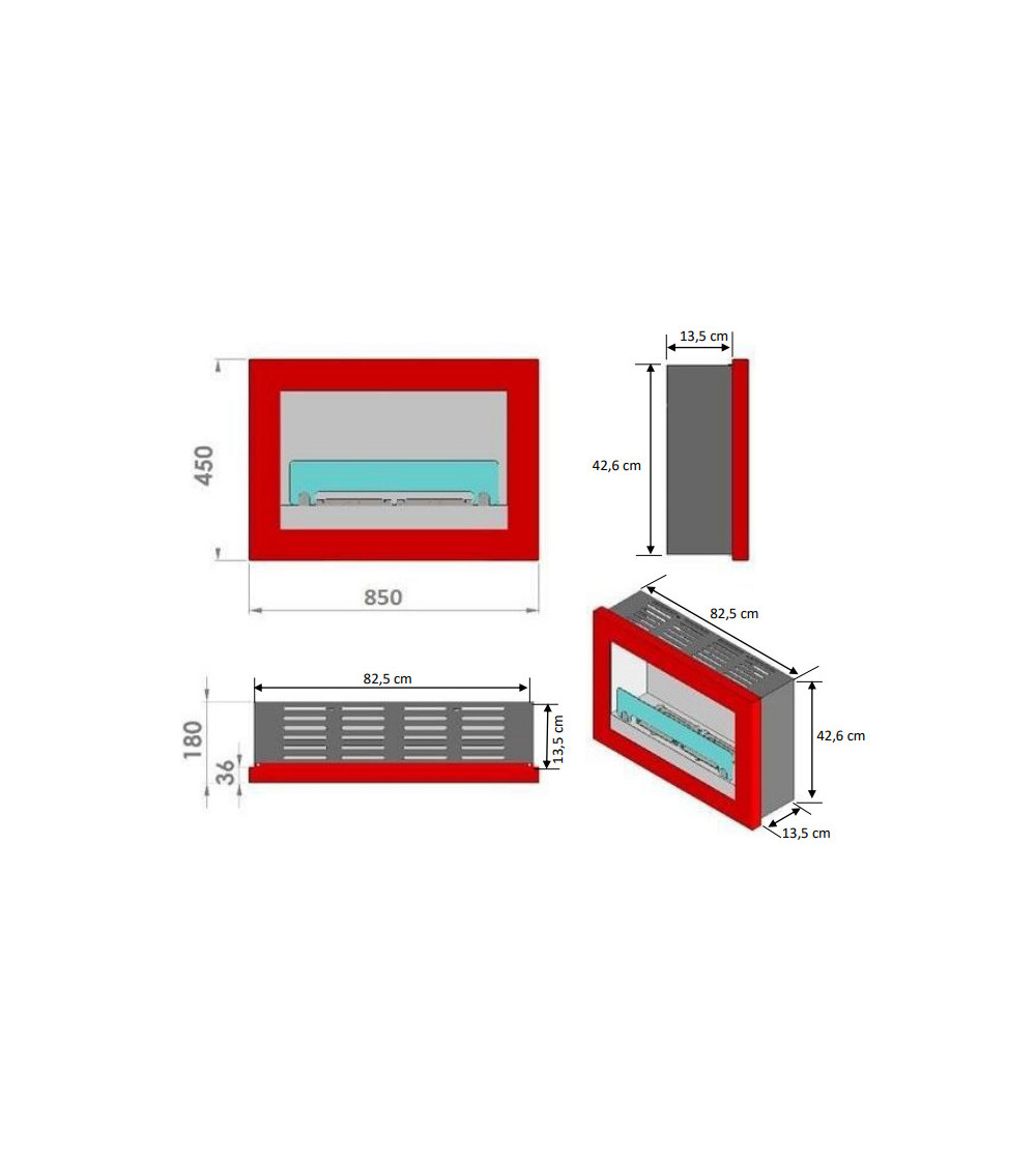Caminetto a bioetanolo VERONA 3 kw