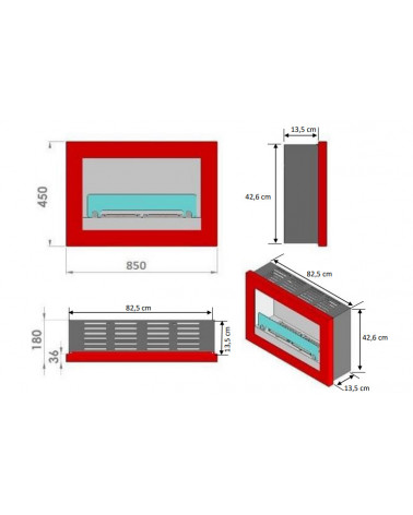 Chéminée bio-éthanol VERONA 3 kw en plusieurs couleurs