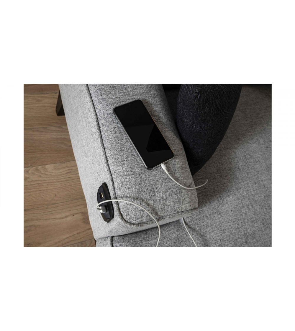 CANAPÉ Gamma GRIS CLAIR 215 x 75 x 80