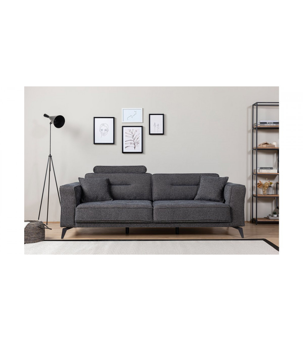 CANAPÉ LOFT GRIS 235 x 95 x 80
