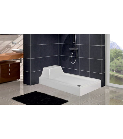 Receveur de douche ovale avec assise SANDY en plusieurs dimensions