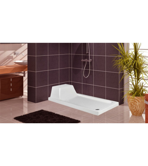 Receveur de douche rectangulaire avec assise NONAC en plusieurs dimensions