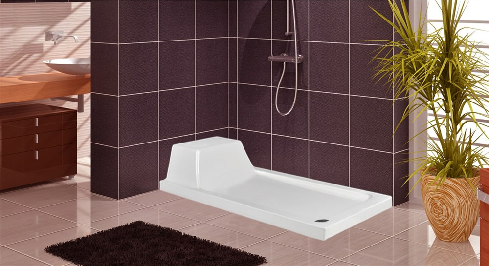 Plato de ducha rectangular con asiento ENCEF en varias dimensiones