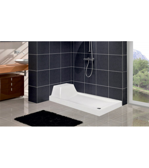 Receveur de douche ovale avec assise SANDY en plusieurs dimensions