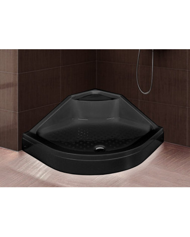 Receveur de douche ovale avec assise SANDY noir en plusieurs dimensions