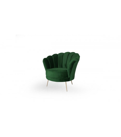 Fauteuil forme coquillage vert