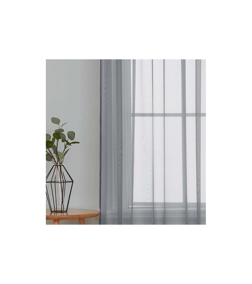 Rideau tamisant tulle gris en plusieurs dimensions