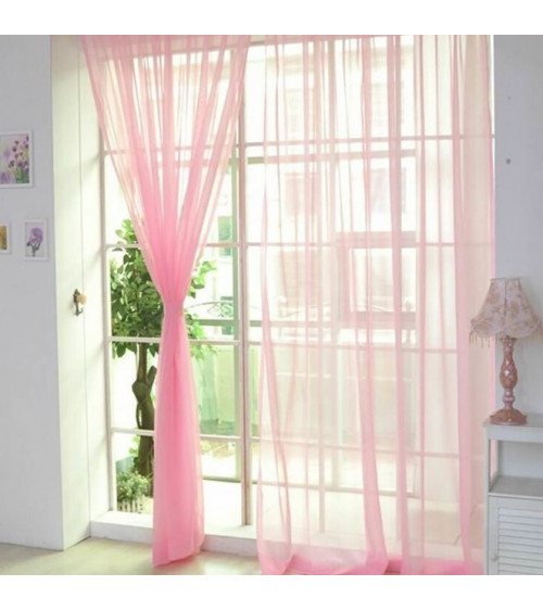 Rideau tamisant tulle rose en plusieurs dimensions