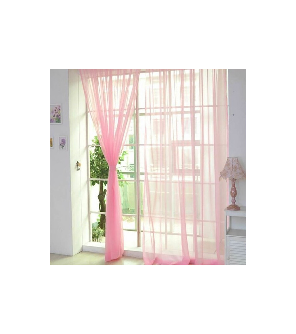 Rideau tamisant tulle rose en plusieurs dimensions