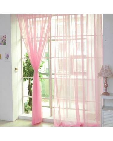 Rideau tamisant tulle rose en plusieurs dimensions