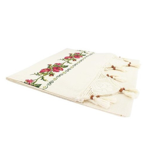 Rideau en coton simple voilage VINTAGE rose naturel en plusieurs dimensions