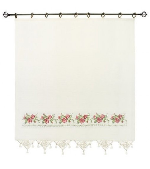 Rideau en coton simple voilage VINTAGE rose naturel en plusieurs dimensions