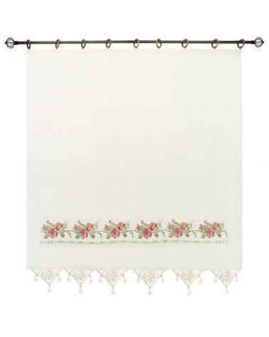 Rideau en coton simple voilage VINTAGE rose naturel en plusieurs dimensions