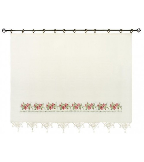 Rideau en coton simple voilage VINTAGE rose naturel en plusieurs dimensions