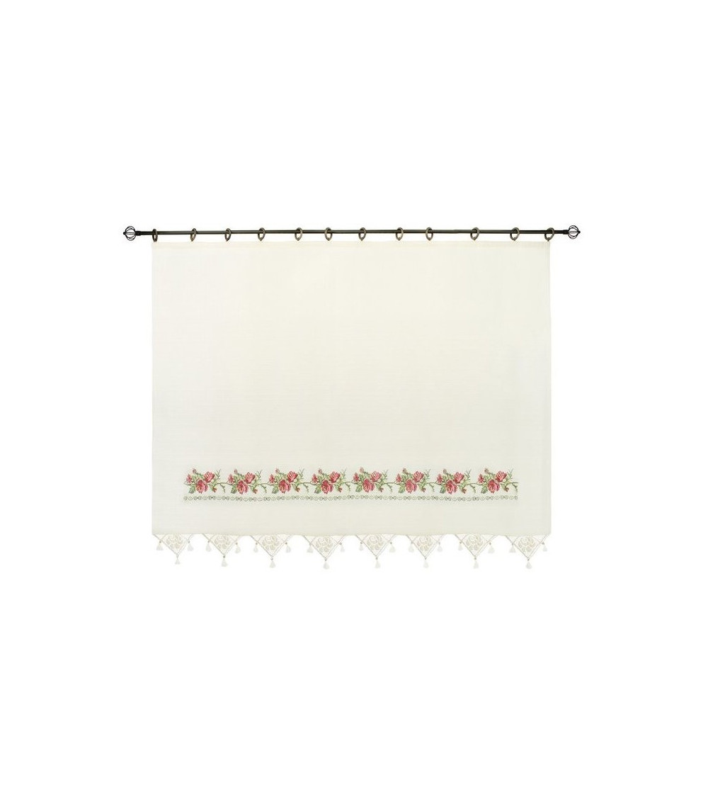 Rideau en coton simple voilage VINTAGE rose naturel en plusieurs dimensions