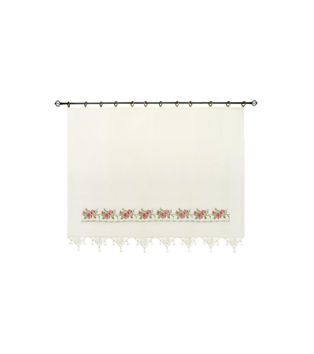 Rideau en coton simple voilage VINTAGE rose naturel en plusieurs dimensions