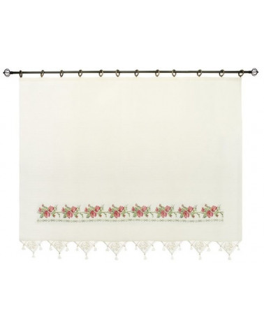 Rideau en coton simple voilage VINTAGE rose naturel en plusieurs dimensions