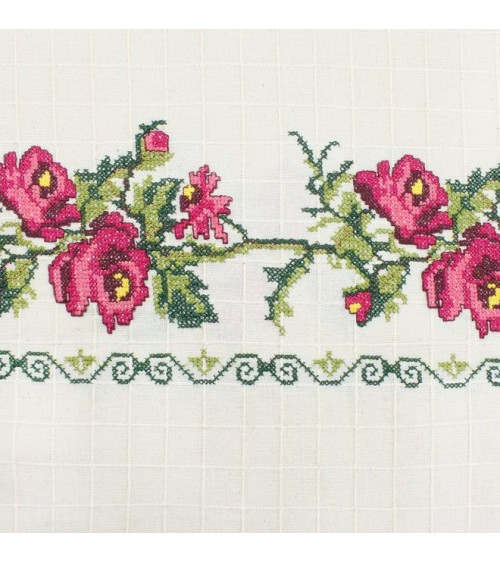 Rideau en coton simple voilage VINTAGE rose naturel en plusieurs dimensions