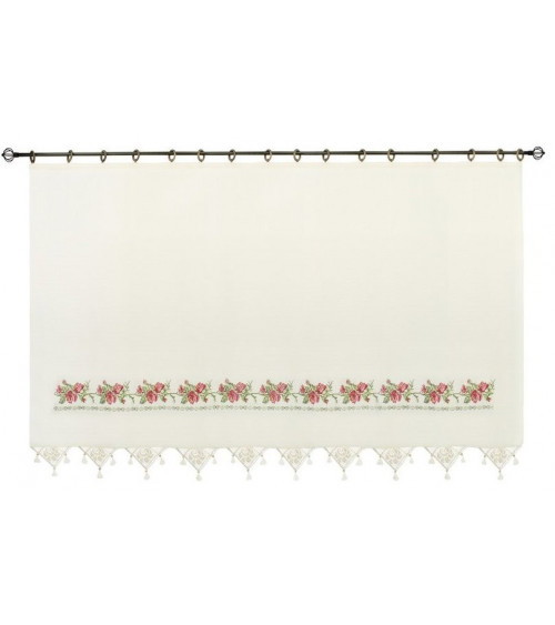 Rideau en coton simple voilage VINTAGE rose naturel en plusieurs dimensions