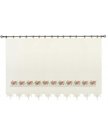 Rideau en coton simple voilage VINTAGE rose naturel en plusieurs dimensions