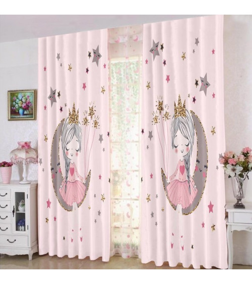 Rideau simple voilage PRINCESSE pour chambre d'enfant