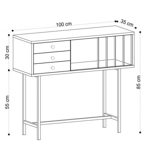 Consola PACO roble 100 cm