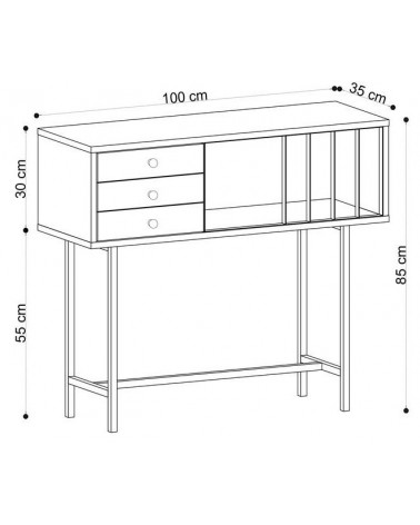 Consola PACO roble 100 cm