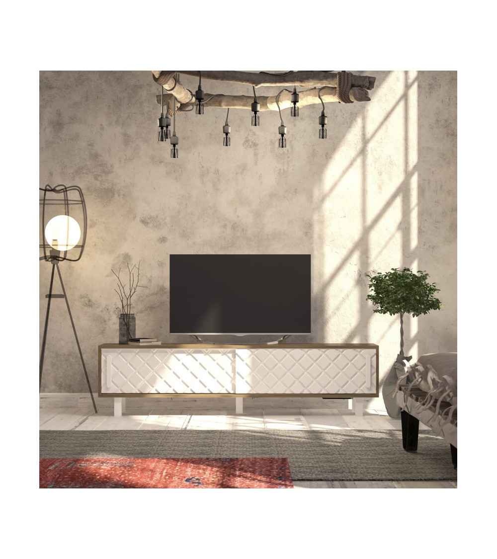 Mueble TV POLKA negro y dorado 160 cm