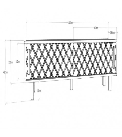 Mueble TV POLKA negro y dorado 160 cm