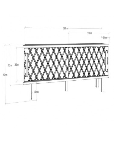 Mueble TV POLKA negro y dorado 160 cm