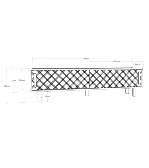 Meuble TV ROB blanc et anthracite 180 cm