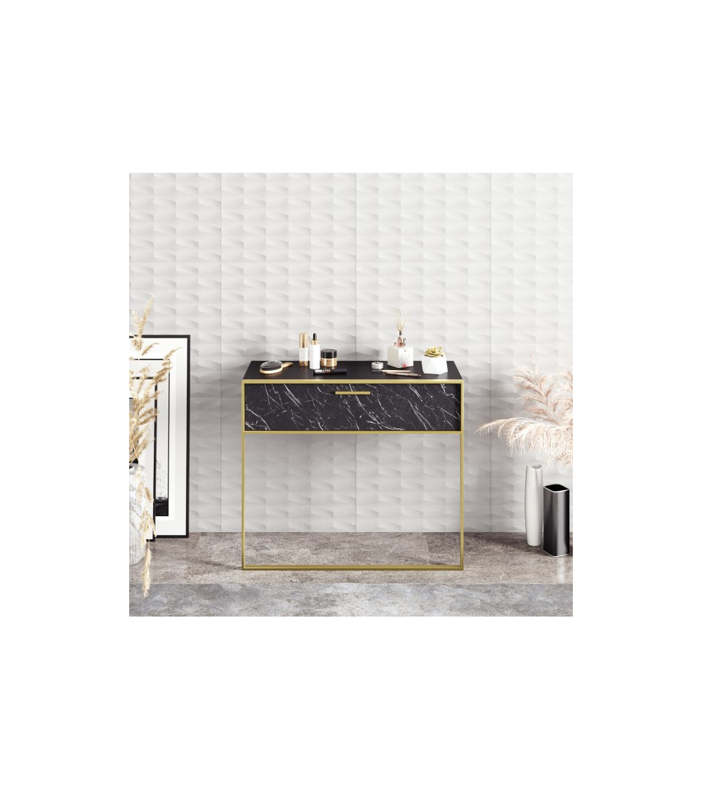 Console POLKA noir et doré 90 cm Console POLKA noir et doré 90 cm