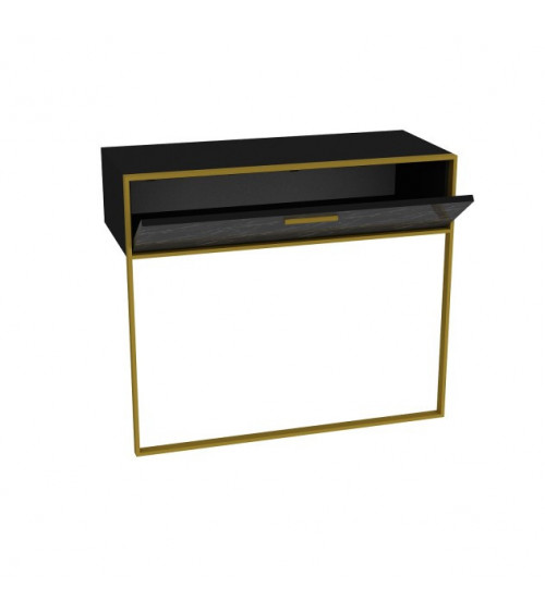 Mueble TV POLKA negro y dorado 160 cm