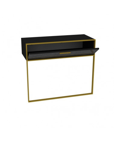 Mueble TV POLKA negro y dorado 160 cm