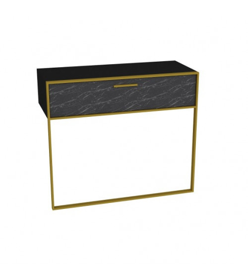 Mueble TV POLKA negro y dorado 160 cm